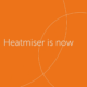 Orange back ground with cirecle graphics showing Heatmiser is now in white text...